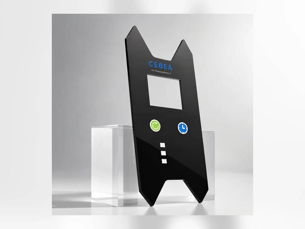 Machined acrylic panel features checked against CAD dimensions